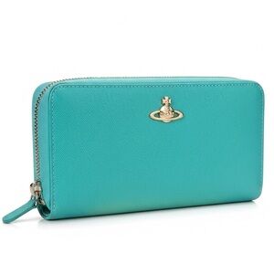 Vivienne Westwood Mint Green Leather Long Wallet